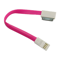 Кабель Smartbuy iK-402m USB (m)-Apple 30pin (m) 0.2м 1.4A силикон розовый (1/350)