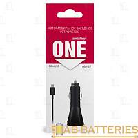 Автомобильное З/У Smartbuy ONE 1USB 1.0A с кабелем miniUSB черный (1/100)