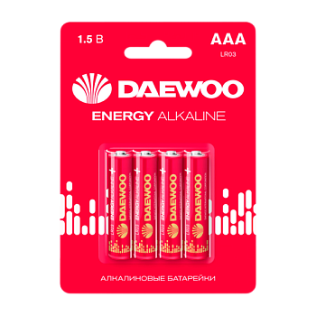 Батарейка Daewoo ENERGY LR03 AAA BL4 Alkaline 1.5V (4/40/960)