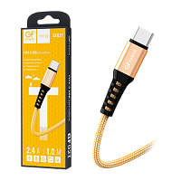 Кабель GFPower 02T USB (m)-Type-C (m) 1.0м 2.4A нейлон золотой (1/200/800)