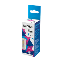 Лампа светодиодная Космос G4 5W 4500К 220V капсула прозрачная (1/100/1000)