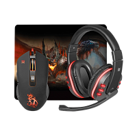 Набор мышь+коврик+наушники проводной Defender MHP-006 Devourer игровой черный (1/20)