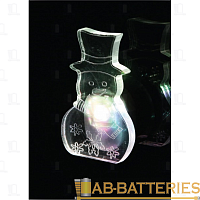 Ночник Космос "Снеговик" 1LED 220V присоска плавная смена цвета ассорти 