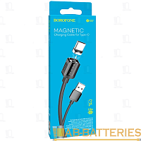 Кабель Borofone BX57 USB (m)-Type-C (m) 1м 2.4A силикон магнит черный (1/360)