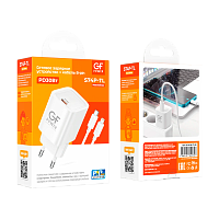 Сетевое З/У GFPower S74P-TL Type-C 30W QC3.0 с кабелем Type-C-Lightning белый (1/30/180)