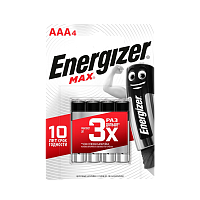 Батарейка Energizer MAX+Power seal LR03 AAA BL4 Alkaline 1.5V (4/48) 