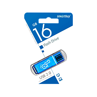 Флеш-накопитель Smartbuy Glossy 16GB USB2.0 пластик синий 