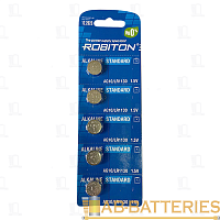 Батарейка ROBITON STANDARD R-AG10-0-BL5 (0% Hg) AG10 LR1130 389 189 LR54 BL5