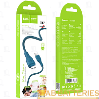 Кабель HOCO X67 USB (m)-Lightning (m) 1м 2.4A силикон синий (1/31/310)