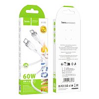 Кабель HOCO X109 Type-C (m)-Type-C (m) 1м 3.0A 60W силикон белый (1/31/310)