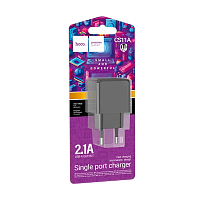 Сетевое З/У HOCO CS11A 1USB 2.1A черный (1/28/168)