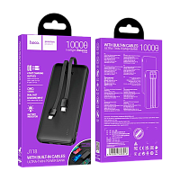 Внешний аккумулятор HOCO J118 10000mAh 2.0A 3USB индикация с кабелем Lightning/Type-C черный (1/52)
