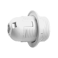 Патрон Прогресс с прижимным кольцом E27 пластик белый (1/50/200)