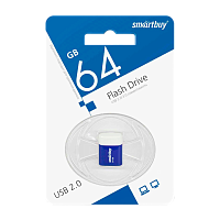 Флеш-накопитель Smartbuy Lara 64GB USB2.0 пластик синий 