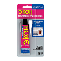 Герметик Экон 75мл силиконовый санитарный BL1 белый голубой (1/24)
