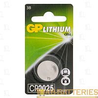 Батарейка GP CR2025 BL1 Lithium 3V (1/10/600) R 