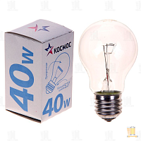 Лампа накаливания Космос E27 40W 220-240V груша Станд (А55) матовая