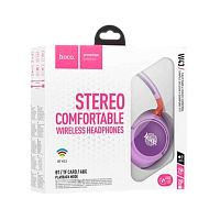 Наушники полноразмерные HOCO W43 bluetooth 5.2 с микр. фиолетовый (1/32) 