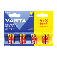 Батарейка Varta LONGLIFE MAX POWER (MAX TECH) LR03 AAA BL5+3 Alkaline 1.5V (4703) (8/160) 