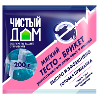 Тесто-брикеты Чистый дом от крыс и мышей 200г (1/50)