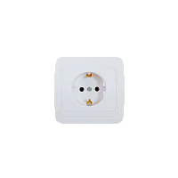 Розетка Прогресс Slim 1гн. 10A С/З ABS + Керамика белый (1/10/200)