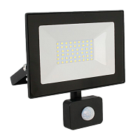 Прожектор светодиодный Ultraflash LFL-3002S 30W 230V IP65 6500К холодный с датчиком движения черный