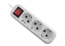 Удлинитель Defender L330 3р.С/З 16A 1.5м с выкл. ПВС 3x1мм² IP20 белый (1/40)
