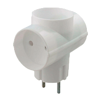 Разветвитель Vikey ТС.3 3р.Б/З 6A белый