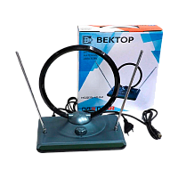 ТВ-Антенна комнатная Вектор AR-041 активная с питанием с усилителем DVB-T/T2 (1/20)