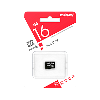 Карта памяти microSD Smartbuy 16GB Class4 4 МБ/сек без адаптера