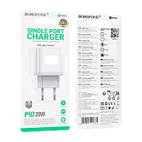 Сетевое З/У Borofone BA99A Type-C 3.0A 20W белый (1/75/300)