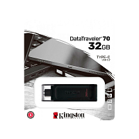 Флеш-накопитель Kingston DataTraveler 70 32GB USB3.0 пластик черный 