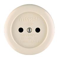 Розетка накладная Makel 1гн. Б/З 16012 (1/25)