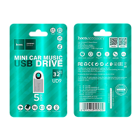 Флеш-накопитель HOCO UD9 32GB USB2.0 металл серебряный (1/80)