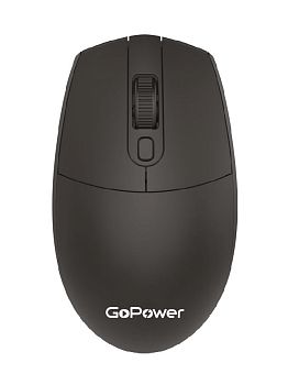 Мышь беспроводная GoPower GPM02 классическая USB черный (1/100) 