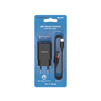 Сетевое З/У Borofone BA20A 1USB 2.1A черный (1/65/260)
