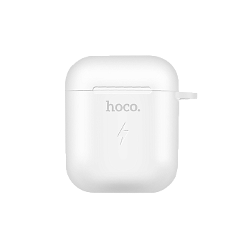 Зарядный чехол HOCO CW22 для Airpods 0.5A силикон беспр. зар. Qi белый (1/22/220) 