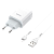 Сетевое З/У HOCO C73A 2USB 2.1A с кабелем Lightning белый (1/30/180)