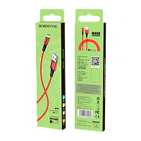 Кабель Borofone BX20 USB (m)-microUSB (m) 1м 2.0A нейлон красный (1/648)