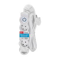 Удлинитель Smartbuy NEW 3р.С/З 16A 3.0м с выкл. ПВС 3x1мм² белый