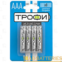 Батарейка Трофи LR03 AAA BL8 Alkaline 1.5V (8/80/640/30720)
