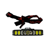 Фонарь налобный Без бренда HX-811 (YT-1961) от аккумулятора Красный+синий страбоскоп, белый свет, ДД