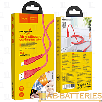 Кабель HOCO X58 USB (m)-Lightning (m) 1м 2.4A силикон красный (1/22/220)