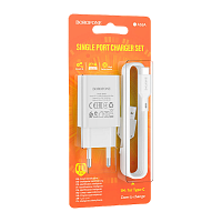 Сетевое З/У Borofone BA68A 1USB Type-C (m) 2.1A белый (1/60/240)