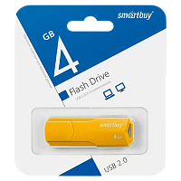 Флеш-накопитель Smartbuy Clue 4GB USB2.0 пластик желтый 