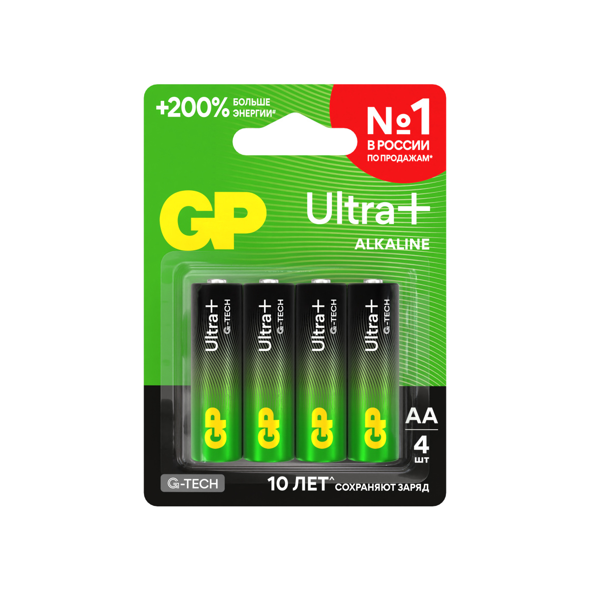 Батарейка GP ULTRA PLUS G-tech LR6 AA BL4 Alkaline 1.5V (4/40/320)