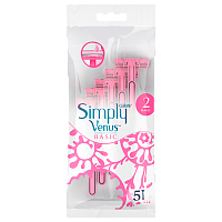 Бритва одноразовая Gillette "Simply Venus 2 Basic" 2 лезвия ENG 5шт.