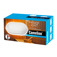 Светильник влагозащищенный Camelion 1202S 100W 230V E27 IP54 накладной 115мм белый (1/8)