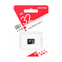 Карта памяти microSD Smartbuy 32GB Class10 UHS-I (U1) 10 МБ/сек без адаптера