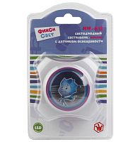 Ночник ЭРА NN-612 ФИКСИКИ 4LED 0.5W 220V в розетку с фотосенсором синий (1/12)